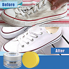 100g White Shoes Cleaning Stain Whitening Cleaner Dirt Cream For Shoe Brush Reusable Shoes Sneakers Cleaning With Wipe Sponge