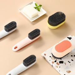 Shoe Cleaning Brush Long-handled Shoes Clothes Brush Cleaning Durable for Home White Sneakers Boot Cleaner Bathroom Scrub Box