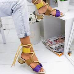 LASPERAL Summer  Espadrilles Women Sandals Heel Pointed Fish Mouth Sandals Woman Hemp Female Bandage Platform Shoes