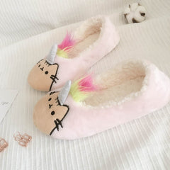 New Cat Animal indoor slippers Adult Cartoon House women soft slipper indoor house Gilr winter plush shoes