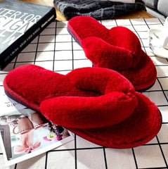 Designer Flip Flops Women Flat Slippers Women Indoor Home Slippers Ladies House Shoes Thick Fluff Warm Slipper Soft Cotton Shoes