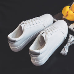 Fashion Shoes Women's Vulcanize Shoes Spring New Casual Classic Solid Color PU Leather Shoes Women Casual White Shoes Sneakers