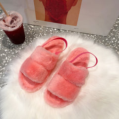 2020 Home House Indoor Slippers WomenWomen Furry Slippers Ladies Shoes Cute Plush Fluffy Sandals Women's Fur Slippers Casual