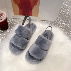2020 Home House Indoor Slippers WomenWomen Furry Slippers Ladies Shoes Cute Plush Fluffy Sandals Women's Fur Slippers Casual