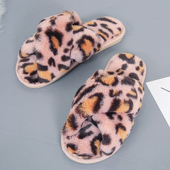 SWQZVT New open toe women slippers 2020 cross rainbow colors fur house female slippers tie-dye floor sleeping women winter shoes