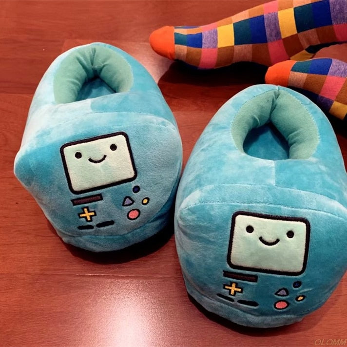 2020 Hot Women indoor Slippers Adventure Time Slippers Lovers Jake BMO Warm Woman Slippers Finn Plush Shoes Home House Slippers