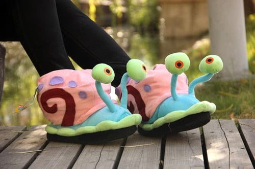 Funny Home Shoes Woman Cartoon Cotton Slippers Cute Little Snail Slippers Velvet Women Shoes Factory Direct Sales Fast Shipping